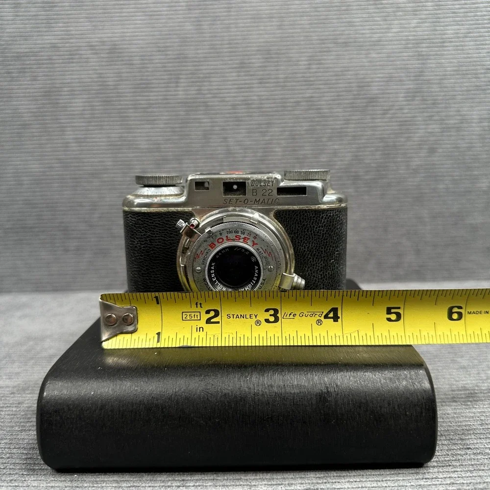 Vintage Bolsey B22 Set-O-Matic 35mm Camera with Leather Case Wollensak 44mm Lens